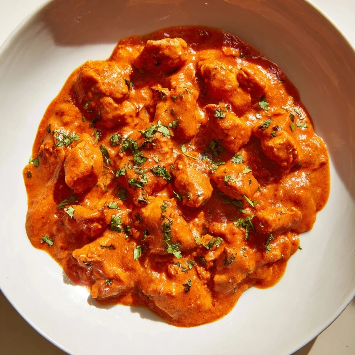 Chicken Tikka Masala: Creamy, spiced tomato sauce warmly embraces tender chicken in this flavorful dish.
