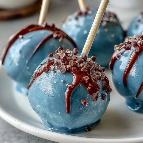 Beautiful robins egg blue cake pops with speckled chocolate coating, perfect for Easter dessert tables and spring celebrations.