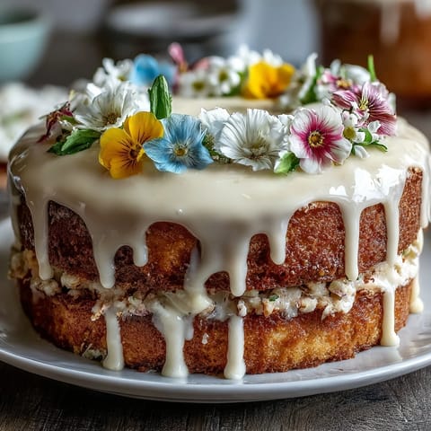 Soft pastel floral buttercream adorns this Spring Birthday Cake, a tender vanilla delight perfect for birthdays and springtime gatherings.