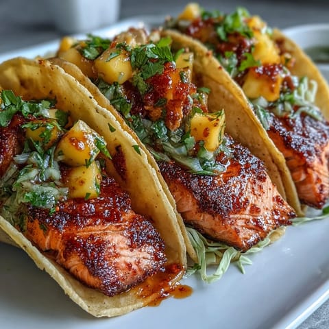 Grilled Salmon Mango Tacos