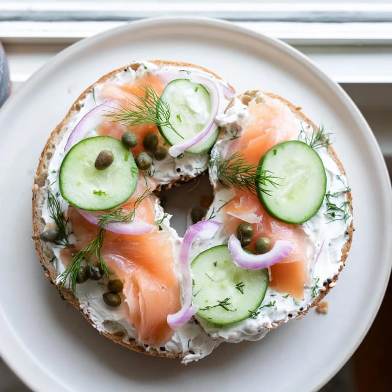 Mouthwatering, golden bagel with cream cheese; a perfect grab-and-go breakfast option.