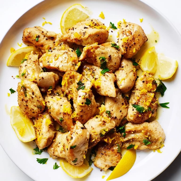 Succulent pan-seared lemon pepper chicken, perfect for a quick dinner with bright citrus flavor.