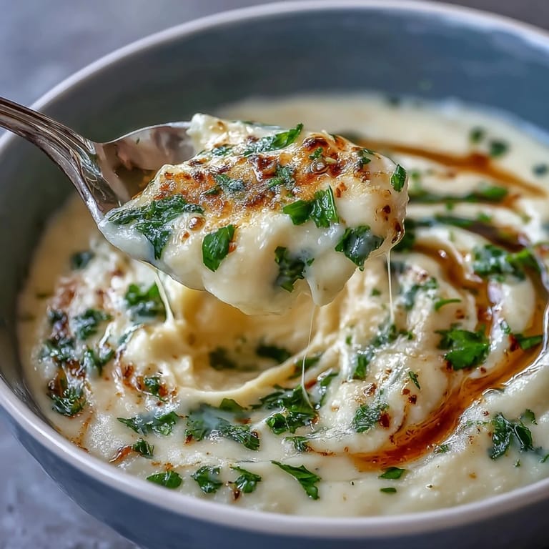 White Bean and Parmesan Soup in a rustic bowl, steam rising from the smooth, velvety texture of the puréed soup.