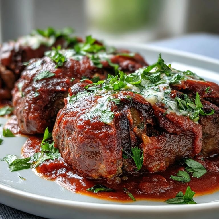 Tender beef rolls stuffed with pecorino, pine nuts, and raisins, served hot over pasta.