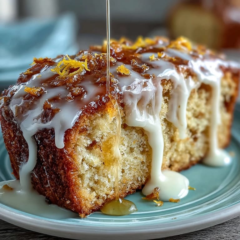 Zesty pound cake infused with limoncello liqueur, finished with a bright lemon glaze and fresh zest.