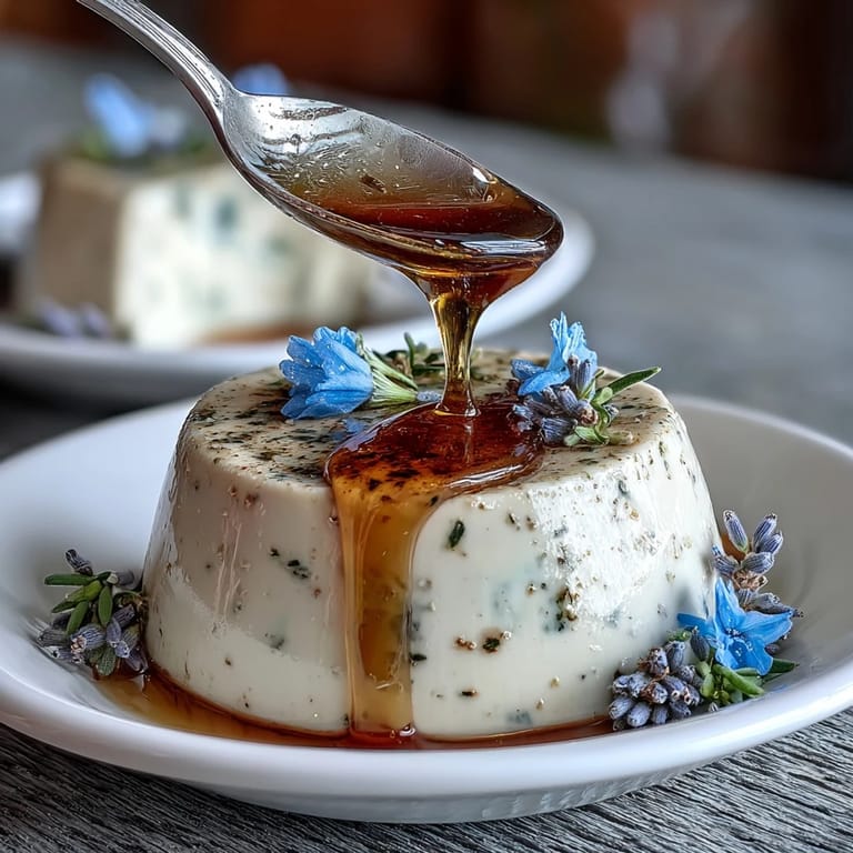 Rich, honey-sweetened Italian panna cotta infused with lavender, gently set and topped with edible flowers for spring.