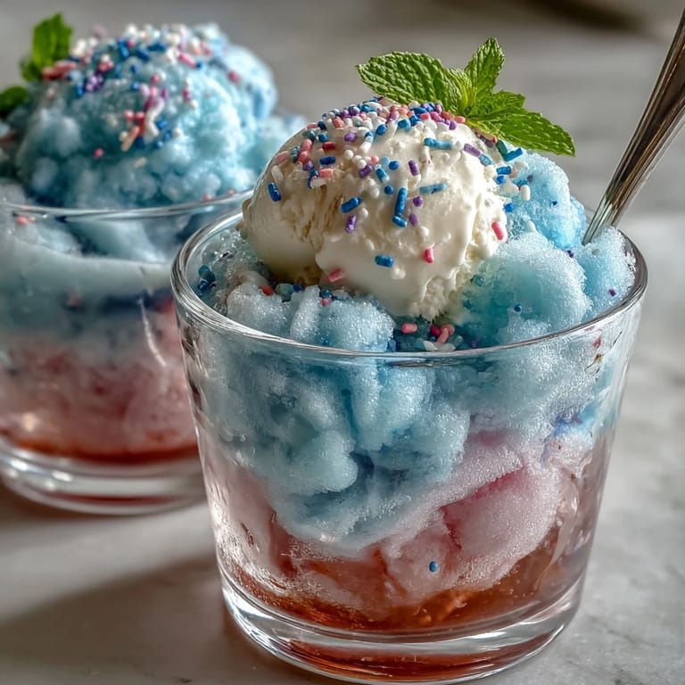 Dreamy cotton candy lemonade float featuring bright lemonade, melting vanilla ice cream, and colorful cotton candy, garnished with mint and lemon for a festive treat.
