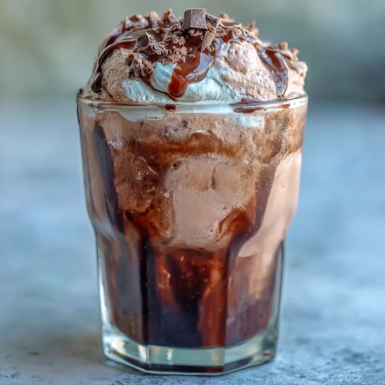 Rich chocolate cream floats on smooth cold brew, garnished with chocolate syrup and cocoa powder for extra indulgence.