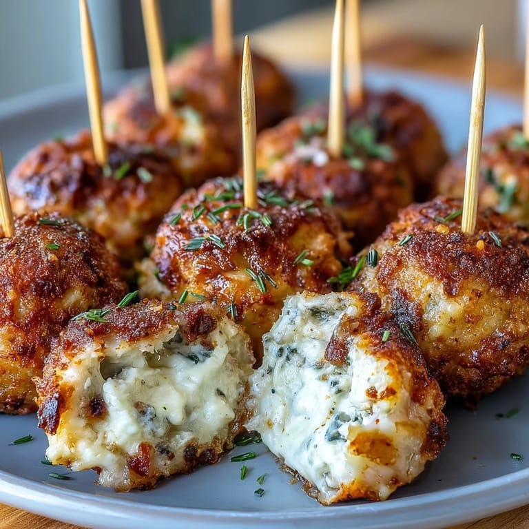 Warm appetizer delight: Derby Party Olive Cheese Balls, a delicious bite on sticks.