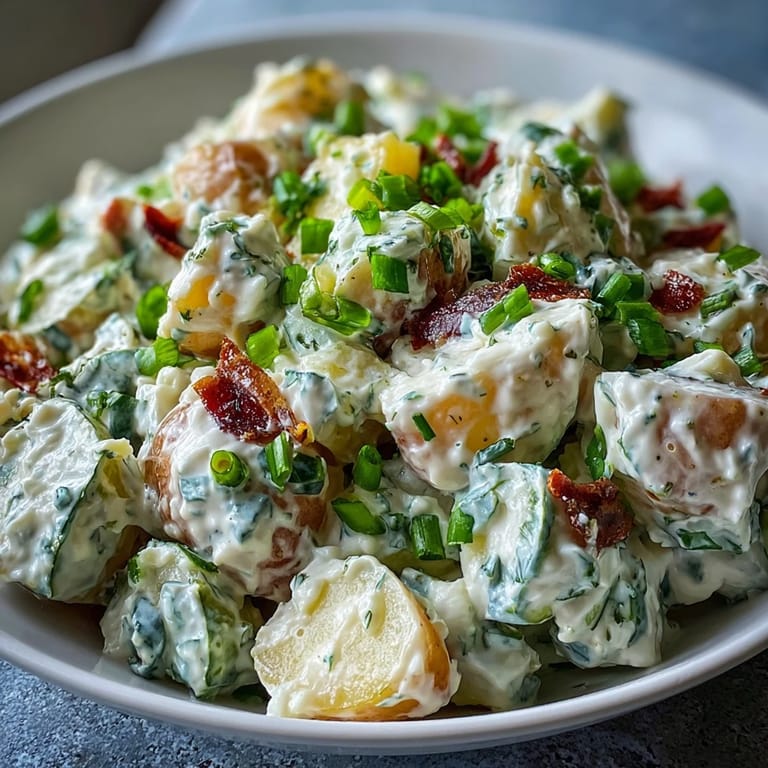 Delicious Juneteenth potato salad, a vibrant side dish perfect for your festive meal.