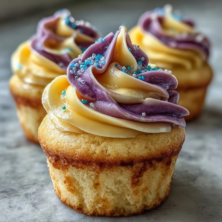 Bright Gemini Birthday Cupcakes featuring a vibrant, two-toned frosting design, ready for celebration.