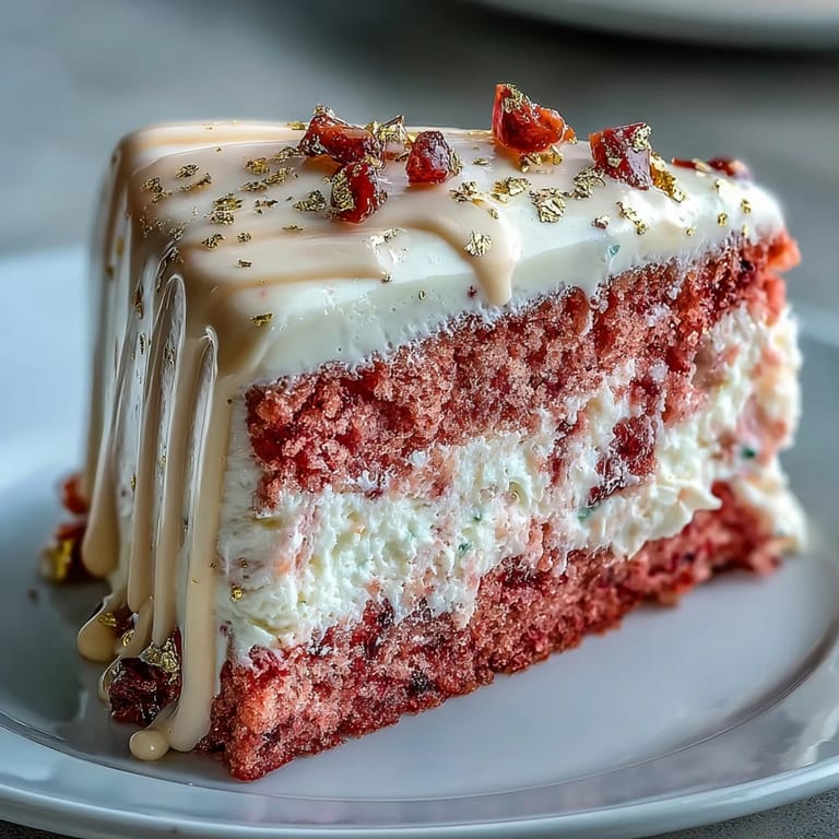 Delicate pink Rosé Velvet Cake, frosted and shimmering, perfect for celebrations.