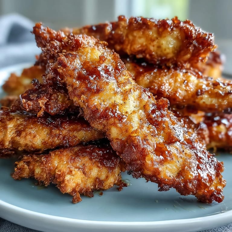 Delicious pickle brine chicken tenders, perfectly seasoned and fried to a crunchy finish.