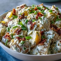Creamy Juneteenth potato salad with tangy pickles and mustard, a Southern favorite.